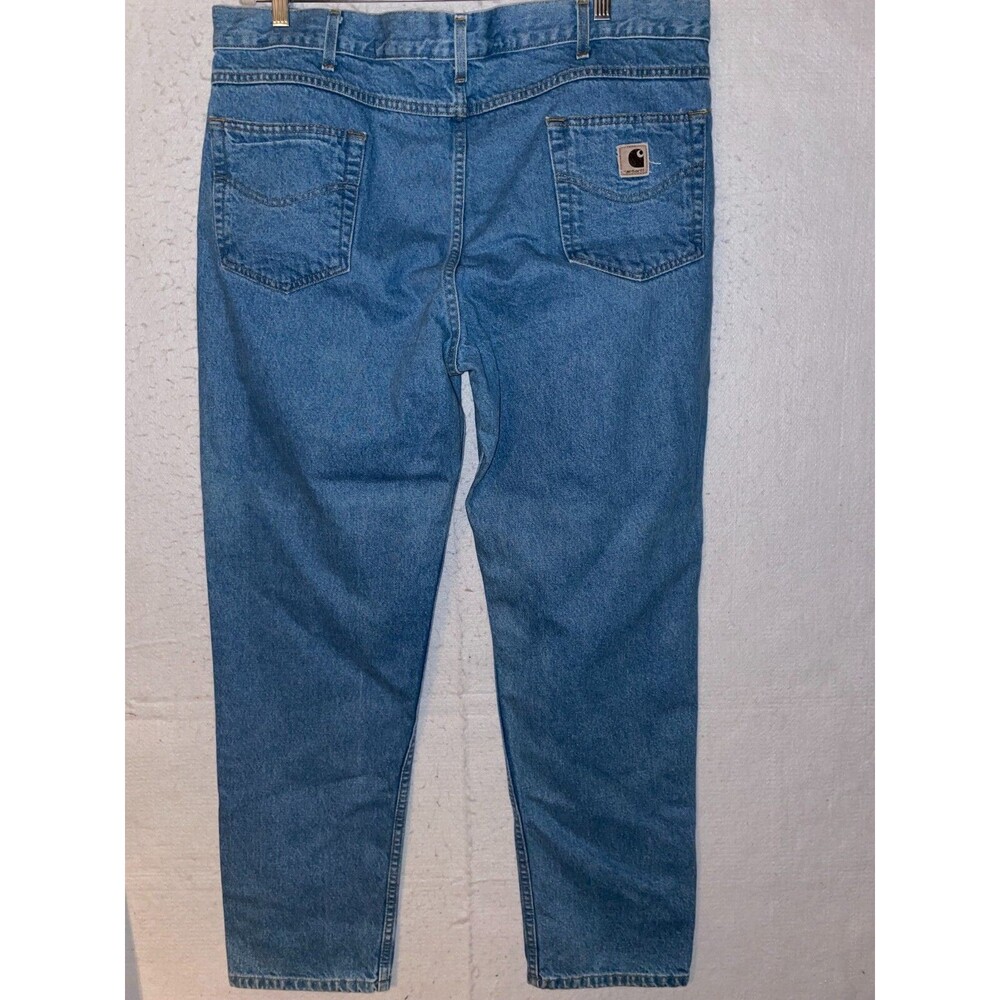 VTG Carhartt Jeans Mens 40x32 Blue Straight Relaxed American Workwear Denim